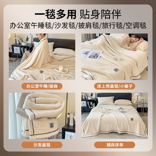 Hàng sẵn có Vận chuyển nhanh 200x230cm Thu Đông Hai lớp dày lông cừu dày Taffe Chăn lông cừu Chăn ngủ văn phòng Chăn Sofa Chăn lông cừu sữa màu trơn Chăn lông cừu cao-