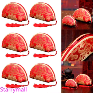 Mới Tinh Tế Phong Cách Trung Hoa Ví Tinh Tế Dây Kéo Túi Đựng Tiền Xu Mini Ly Hợp Ví Đựng Tiền Túi