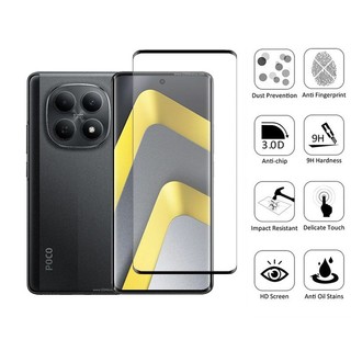 Kính cường lực bảo vệ màn hình 2 trong 1 POCO M8 5G cho Xiaomi POCO C85 F8 Ultra M7 F7 F6 C65 X6 M6 X5 Pro C75 C71 C61 4G 5G + Phim ống kính máy ảnh