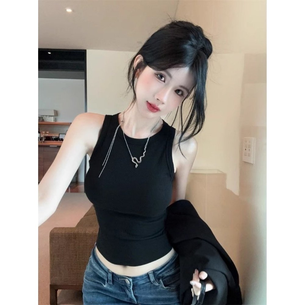 Khâu Ren Top Nữ Gợi Cảm Rỗng Lưng Hình Chữ I Áo Vest