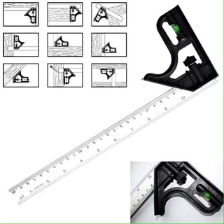 Thước Ke Nhôm Đo Góc Vuông 30cm – Đa Năng Cho Thợ Mộc Cơ Khí, Có Thước Nước Chính Xác