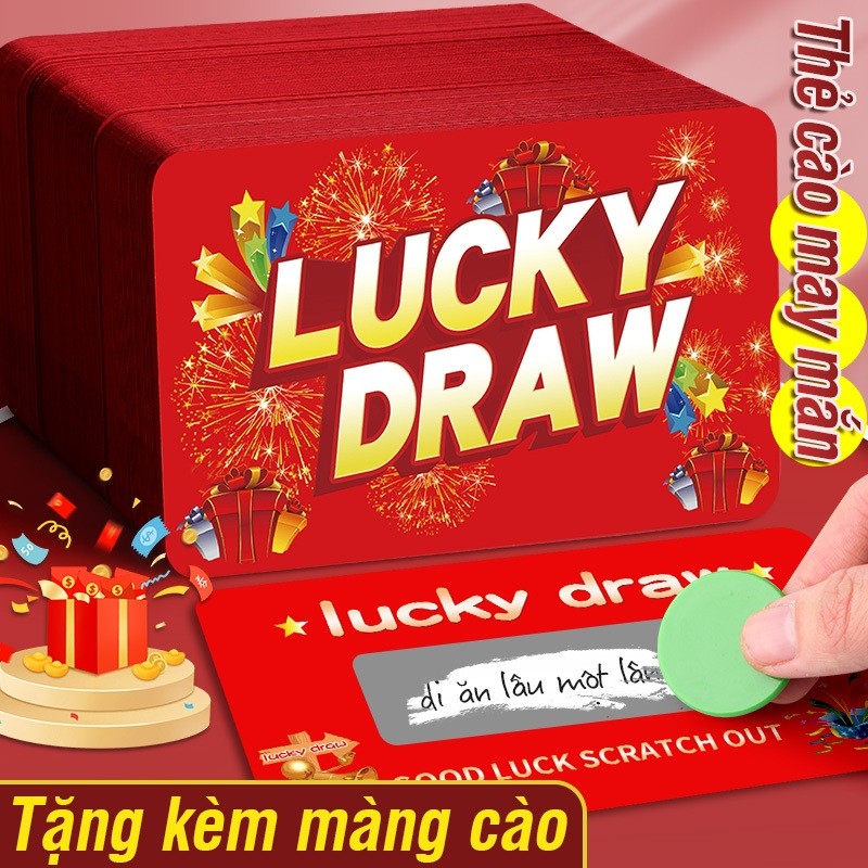 Thẻ cào may mắn 2026 - Combo 160 thẻ quà Tết dễ thương ghi lời chúc năm mới, tạo niềm vui với cơ hội trúng thưởng