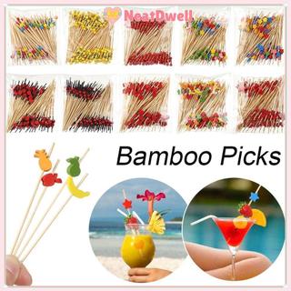 [Giao hàng từ Việt Nam] Nĩa Cocktail NETDWELL, Đồ dùng dự tiệc dã ngoại Chọn tre dùng một lần, Gậy trang trí bằng gỗ Thực phẩm Bánh Cupcake trái cây