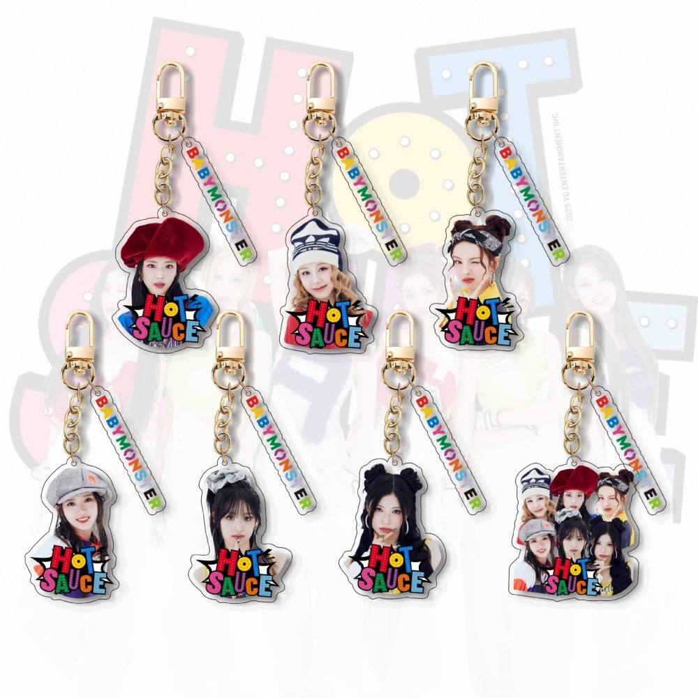 KPOP Idol BABYMONSTER HOT SAUCE Album Merch Keychain for Women Men Acrylic