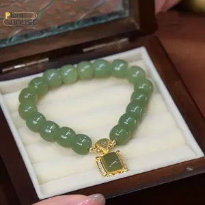 Vòng tay và dây chuyền phong cách retro Trung Hoa, giả ngọc đính hạt kim cương giả - Quà tặng sang trọng dành cho nàng
