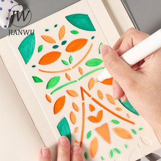 JIANWU Chấm Dòng Vũ Trụ Vintage Rỗng Họa Tiết Tranh Bản Mẫu Chất Liệu Cắt Dán Tem Sáng Tạo DIY Tạp Chí Văn Phòng Phẩm