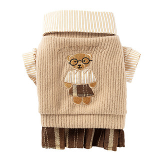 Mùa Thu Đông Quần Áo Thú Cưng Phong Cách Preppy Gấu Thêu Cặp Đôi Quần Áo Hai Mảnh Chó Nhỏ Bichon Quần Áo Cho Chó Teddy 26.1.19 QR0H