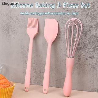 EGN 3 Cái / bộ Bộ Nướng Bánh Silicon Bánh Kem Thìa Cạp Nhà Bếp Hộ Gia Đình Đánh Trứng Thịt Nướng Dầu Bàn Chải Tiện Ích Đồ Dùng Nhà Bếp N