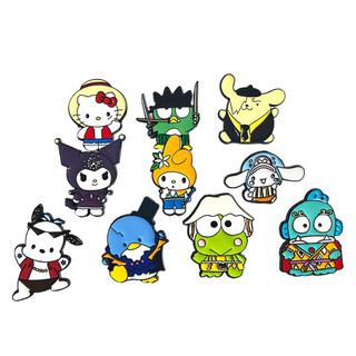 SANRIO 10 cái / bộ ‌Huy hiệu Pin Hello Kitty Luffy One Piece Sanrio‌ Pin trang trí nhỏ giọt dầu bằng kim loại hoạt hình