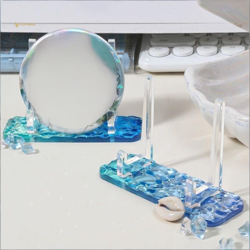 Đế trưng bày Acrylic MUQV, Giá đỡ gợn nước huy hiệu, Màn hình huy hiệu Ra, Giá đỡ thẻ để bàn n