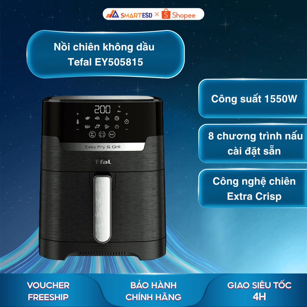 [KOL/KOC] Nồi chiên không dầu Tefal EY505815 4.2 lít - Công suất 1550W - Bảo hành chính hãng 24 tháng