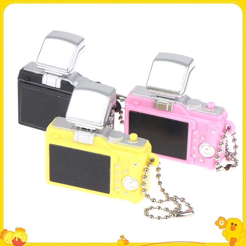 Máy Ảnh Kỹ Thuật Số Mini Mẫu 1: 12 Nhà Búp Bê Camera LED Flash Móc Khóa Trang Trí Đồ Chơi Không