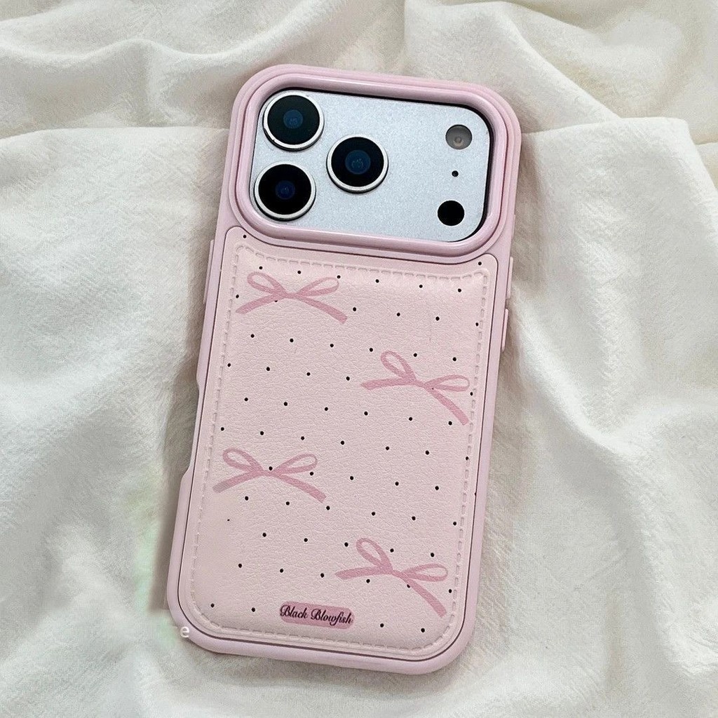 Mặt dán 17/15 PROMAX chống rơi cho điện thoại iPhone 14, lỗ lớn 16, nút bướm màu hồng