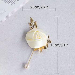 NICOLOO Rose Bud Boutonniere, Giả Ngọc Trai Lụa Chú Chổi Boutonniere, Người Cao Cấp Corsage Chân Cho Tiệc Cưới Trang Trí Dự Tiệc