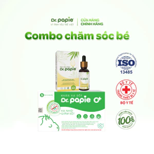 Combo Giữ Ấm Cơ Thể Khi Nằm Điều Hoà Phòng Cảm Cúm Cảm Mạo, Giảm Sốt Ốm Ngăn Ngừa Co Giật Dr.Papie