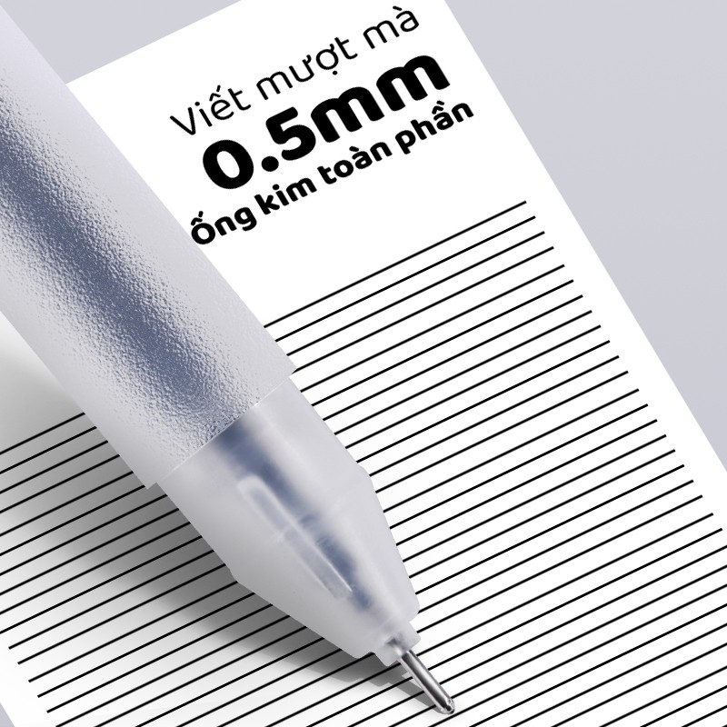 Bút bi mực nước ngòi 0.5mm nhanh khô - Bộ 20 bút gel mực xanh, đỏ, đen, hoàn hảo cho việc ghi chép hàng ngày