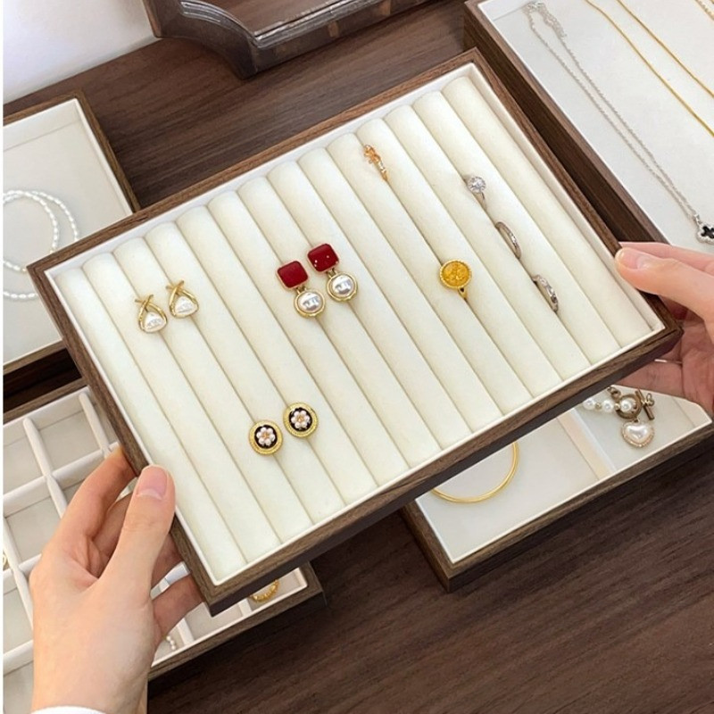 Khay Đựng Trang Sức Gỗ Óc Chó - Ngăn Chia Rõ Ràng - Trưng Bày & Tổ Chức Vòng, Nhẫn, Bông Tai