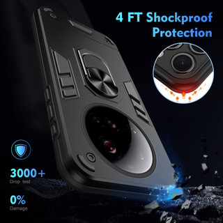 Dành Cho Xiaomi 15 Ultra Ốp điện thoại Thiết Kế Chiến Binh Lưng Cứng Có Giá Đỡ Nhẫn Chống Sốc Mềm TPU Nâng Cạnh Mỏng Bao
