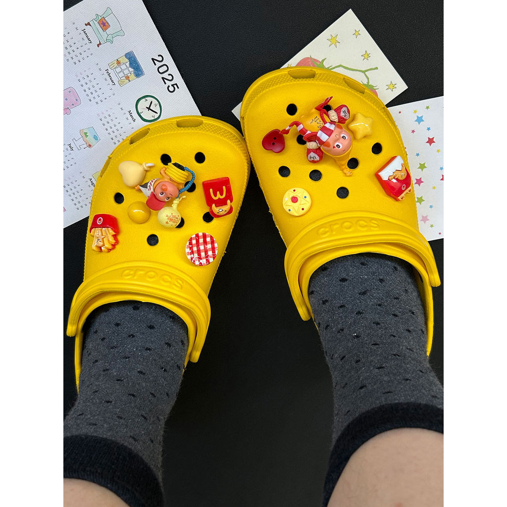 Phụ Kiện Giày Lỗ Ôm Bóng Ngôi Sao Người Giày Hoa Thích Hợp Cho Crocs Khóa Giày Dễ Thương Có Thể Tháo Rời Khóa Giày Lỗ Khóa Giày Busch Khóa Giày Zhibixing ins Giày Hoa