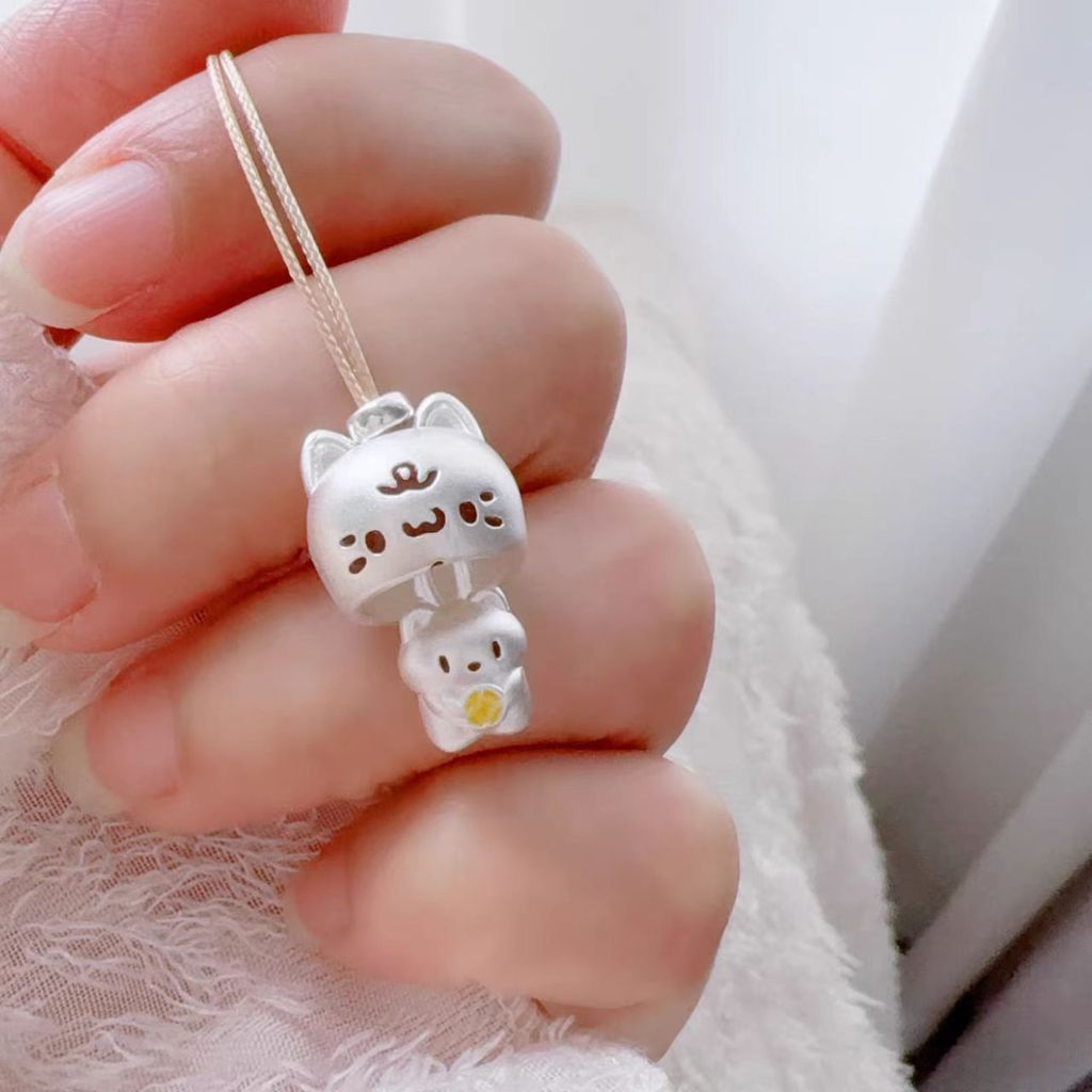 Peekaboo Vòng Cổ Nữ Hoạt Hình Dễ Thương Vòng Cổ Phương Pháp Cổ Mặt Dây Chuyền Bạc Cặp Đôi Vòng Cổ Bạn Gái Quà Tặng Ngày Lễ Tình Nhân
