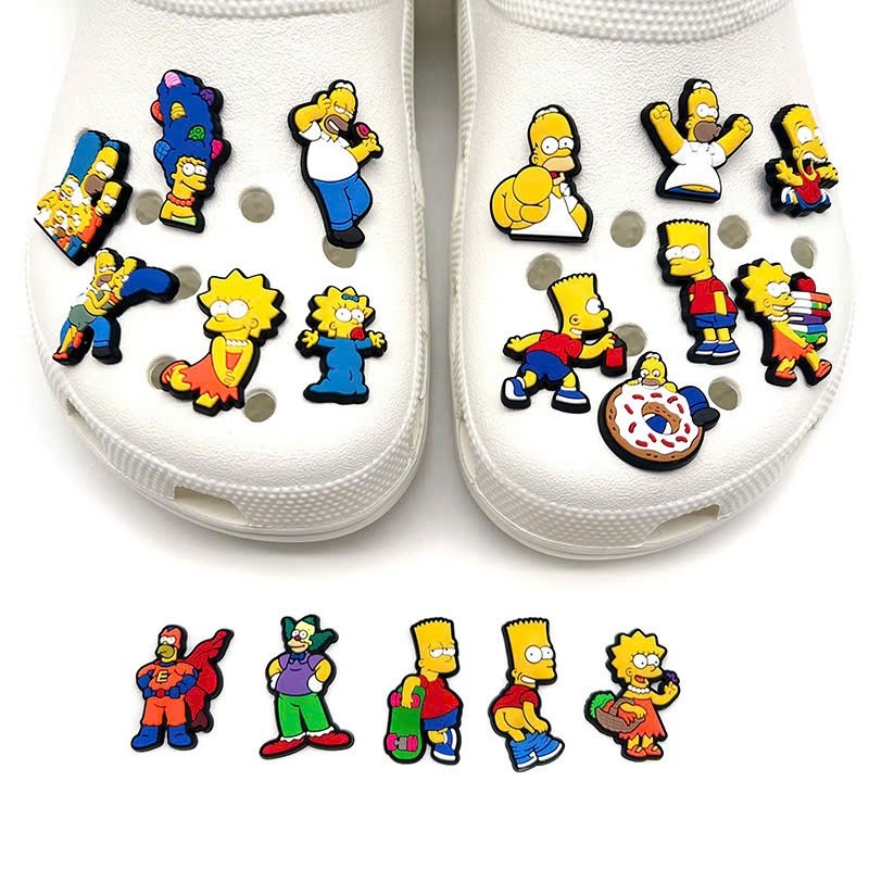 Set charm Gia đình Simpsons - Charm gắn dép hot hit