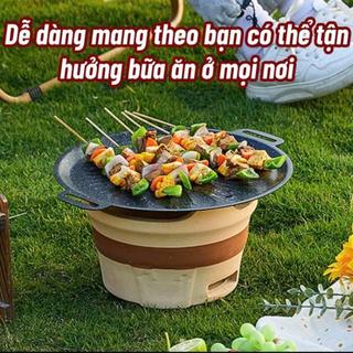 ( 34cm) Chảo Nướng Đá Chống Dính Không Dầu Hàn Quốc Dùng Cho Bếp Từ Và Bếp Gas Tiện Lợi Dễ Vệ Sinh (hàng tốt)