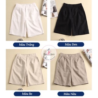 Combo quần đùi đũi khoá thật chất kaki - quần đùi nữ ống rộng mùa hè siêu mát thanh tâm boutique