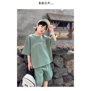 Bộ đồ bé trai form rộng phong cách Hàn – Áo thun quần short mặc hè