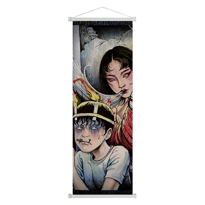 Junji Ito Sốc Bộ Sưu Tập Tranh Cuộn Poster Anime Ngoại Vi Vải Tranh Phòng Khách Phòng Ngủ Trang Trí Tranh 26.2.25