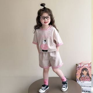Set bé gái mùa hè dễ thương – Áo thun và quần short cotton mặc mát