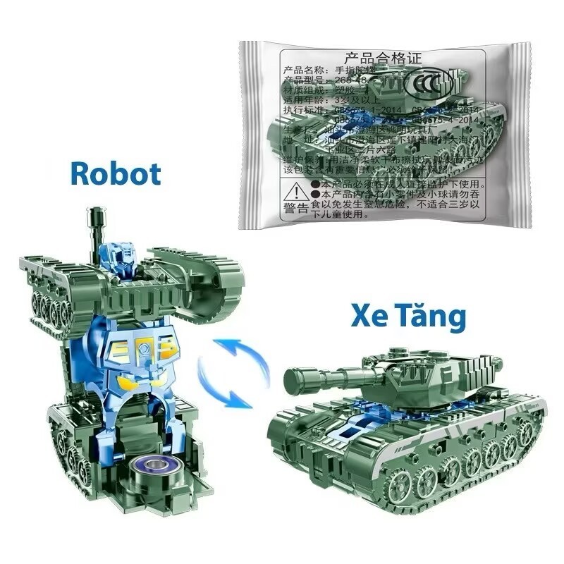 T Tank Robot Fidget Spinner Đồ chơi giải nén Robot xoay biến dạng
