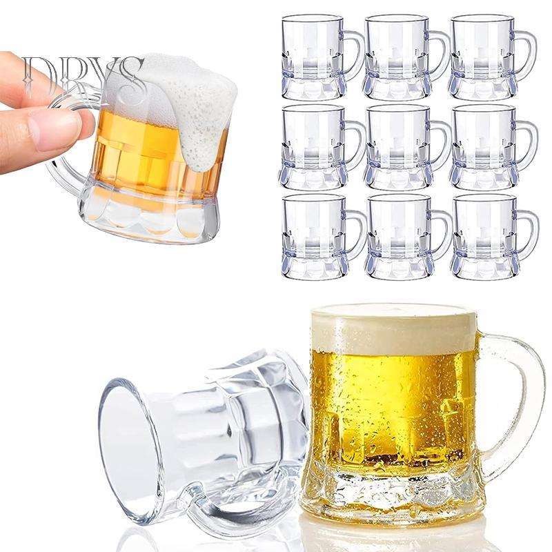 (TFT) 5 / 10 Chiếc 30ml Cốc Bia Tay Cầm Nhỏ Nhựa Whisky Mini Cho Tiệc Cốc Thủy Tinh Barware Nhà Bếp Thanh Ăn Trang Trí Sân Vườn MỚI