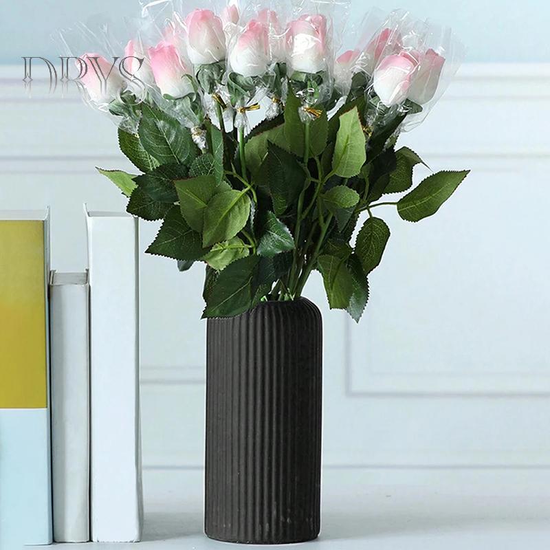 (TFT) Bình nhựa sọc giống như gốm sứ cho hoa Màn hình sắp xếp hoa trang trí Bình hoa nhỏ sáng tạo MỚI