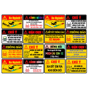 Logo dán xe - Sticker 3 lớp cao cấp - Tem dán xe ( bộ tem cảnh báo) cảnh báo chống nước