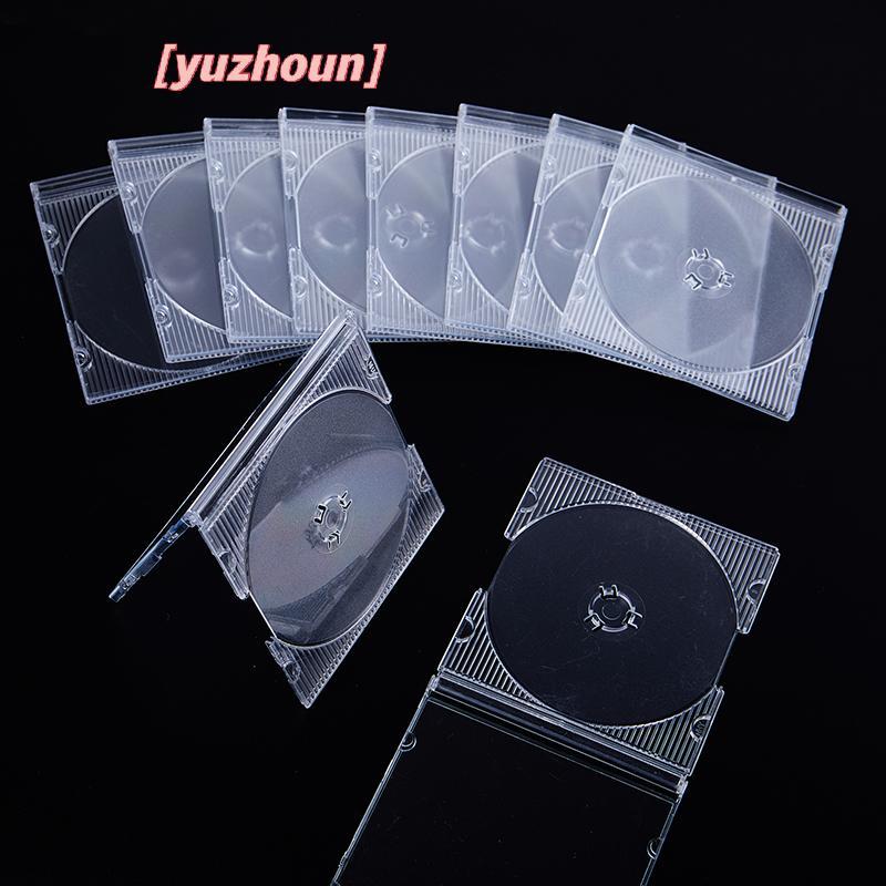 [yuzhoun] Bộ 5/10 hộp bảo quản đĩa đơn tiêu chuẩn gia đình, hộp CD/DVD nhựa trong suốt