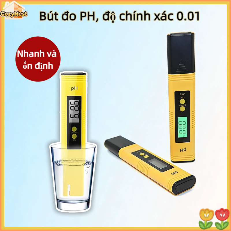 Bút Đo PH Cao Cấp - Tự Động Hiệu Chuẩn ,  Pin Thay Được, Kiểm Tra Nước Bể Cá & Nước Uống Gia Đình