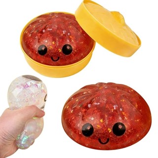 Hộp bánh bao ZENITHCO Đồ chơi mực, Bun nhồi bông hấp lấp lánh mềm mại Squishy Pinch Le, Fidget phục hồi chậm với Steamer Squishy Toy Relaxation Tool