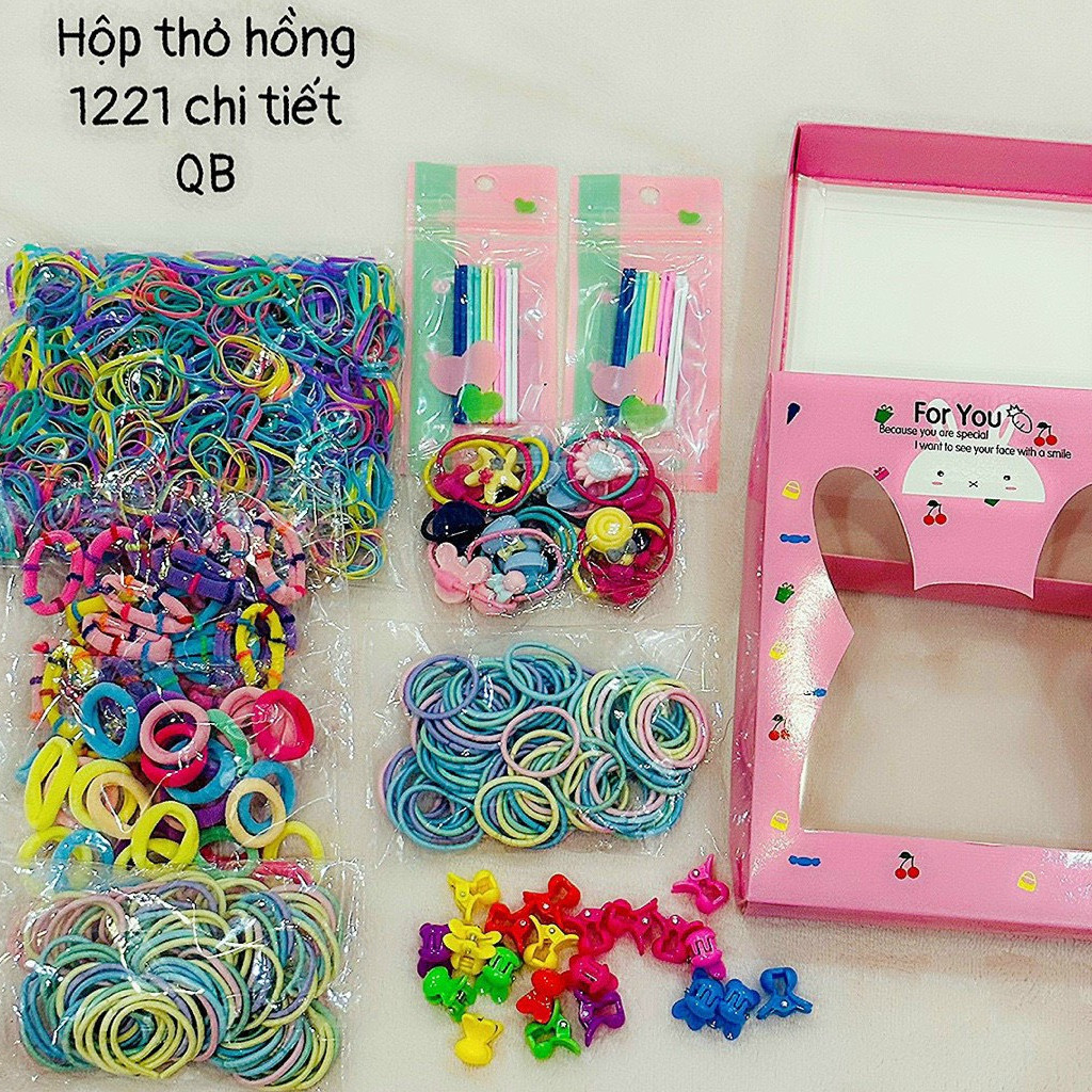 set 1221 chi tiết dây buộc tóc xinh xắn cho bé gái