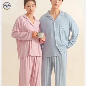 Bộ đồ ngủ nam nữ phong cách Nhật Bản Muji, chất liệu modal co giãn mềm mại, phù hợp làm loungewear