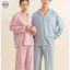 Bộ đồ ngủ nam nữ phong cách Nhật Bản Muji, chất liệu modal co giãn mềm mại, phù hợp làm loungewear