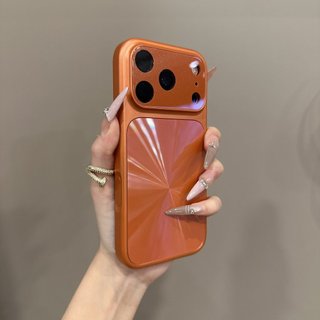 Như 17Pro Ống Kính Mạ Điện Aurora Màu Trơn Acrylic Ốp Lưng Điện Thoại iPhone 17Promax 13 14 15 16 Pro Max Chống Sốc Nam Nữ Vỏ Di Động