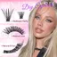 Lông mi giả AFTEROF, Phong cách Wispy Kiểu dáng tự nhiên Lông mi giả chồn, Thiết kế cụm lâu trôi Bond và Seal DIY Lash Extension Kit Eye Lash Extension