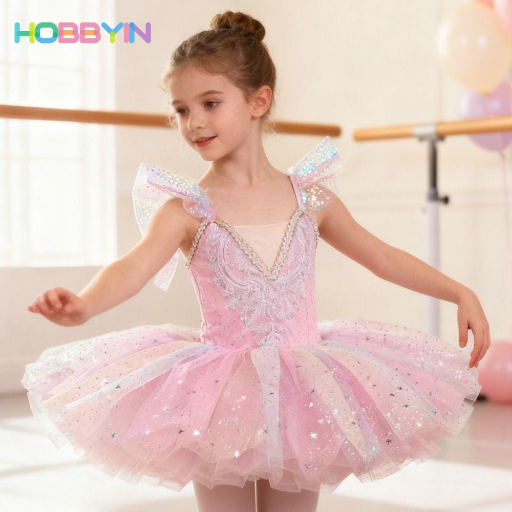 HOBBYIN Trẻ Em Đầm Ba Lê, Hiện Đại Puffy Ballet Tutu, Đầm Dự Tiệc Sequin Thời Trang Đầm Công Chúa Trẻ Em