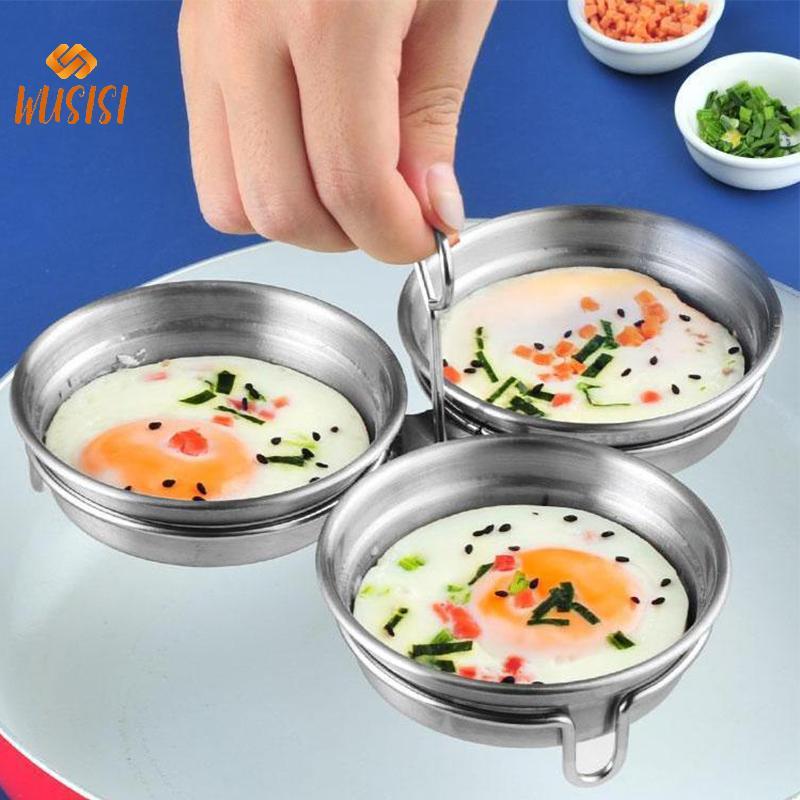 [WUSISI] Chảo săn trộm trứng bằng thép không gỉ Khuôn hấp trứng hấp Khuôn Hoousehold Dụng cụ nấu ăn nhà bếp Tiện ích MỚI