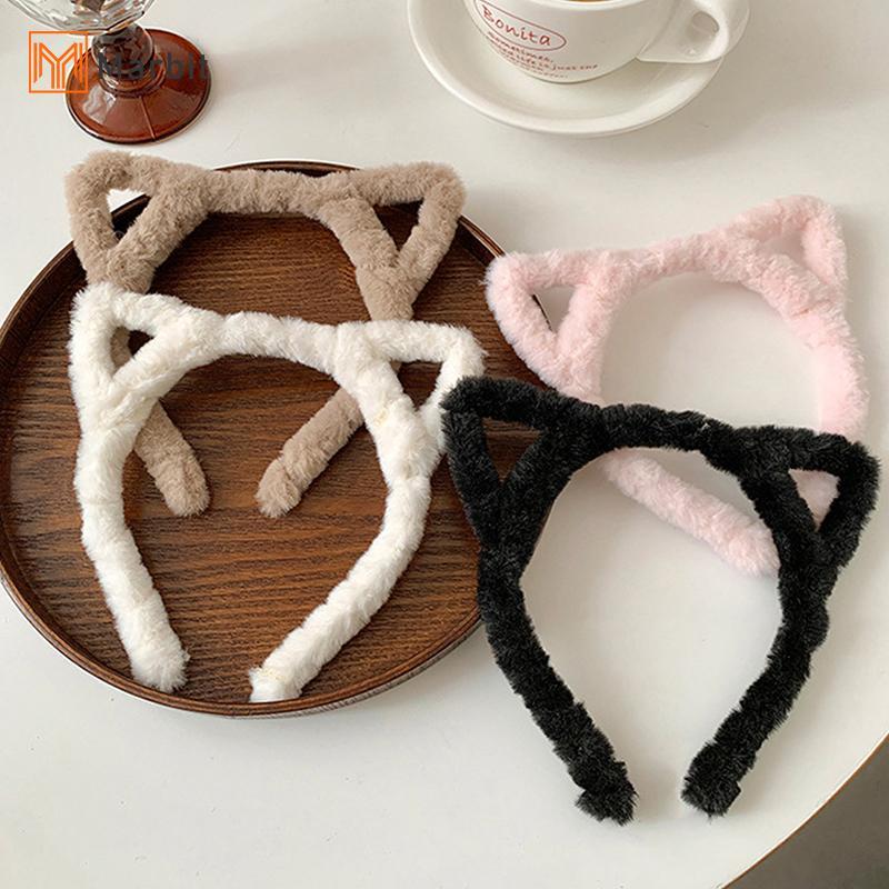 Tai Mèo Quấn Tóc Lông Thỏ Băng Đô Mùa Đông - Sang Trọng & Dễ Thương