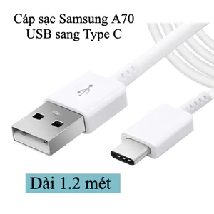 Dây Cáp sạc 1 .2mét USB sang Type C dùng cho SamSung --A70 và các thiết bị khác cổng sạc Type C