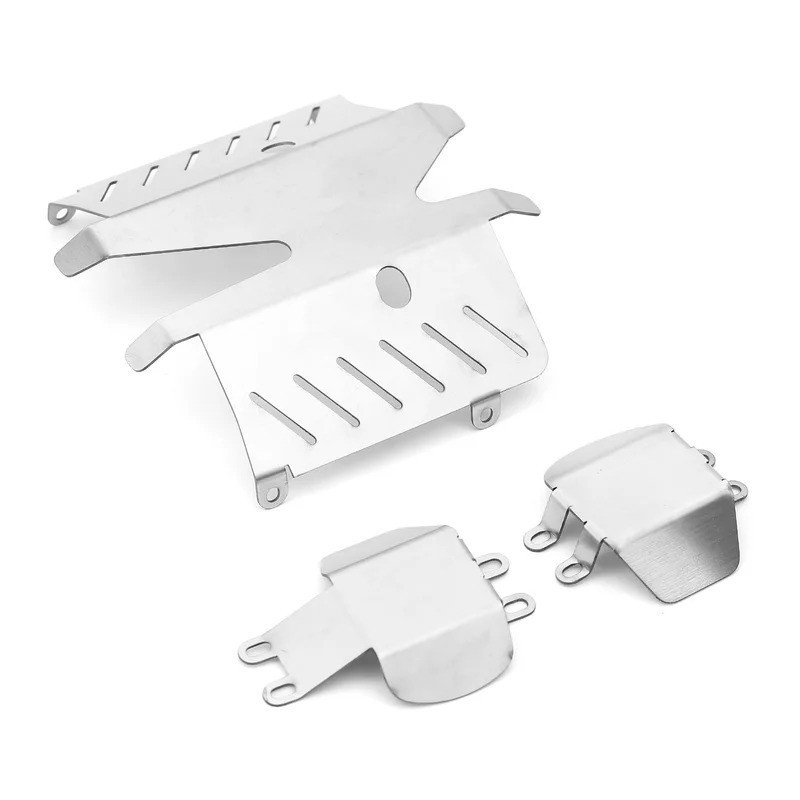 Kim Loại Thép Không Gỉ Khung Xe Giáp Bảo Vệ Bảo Vệ Tấm Trượt Cho Tamiya CC-02 CC02 1 / 10 RC Xe Nâng Cấp Phần