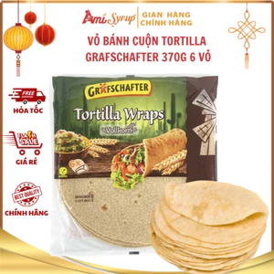Vỏ Bánh Cuộn Tortilla Grafschafter 370g 6 Vỏ, Bánh Tortilla Nguyên Cám Nhập Khẩu Đức