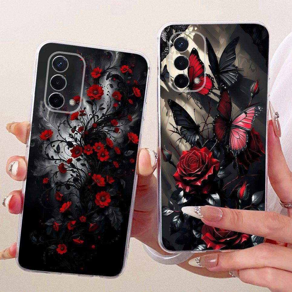 Dành Cho Oppo A74 4G 5G CHP2219 CHP2263 Oppo A95 G4 CPH2365 Ốp Lưng Điện Thoại Hoa Bướm Nhiều Màu Sắc Vỏ Silicon Mềm Trong Suốt