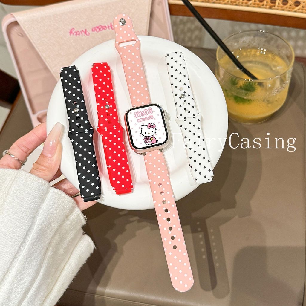 Dây đeo silicon chấm bi cho Apple Watch S11 46 42 45 44 40 41 38mm Vòng tay iwatch Series 11 10 8 7 Se 5 6 9 49mm Band